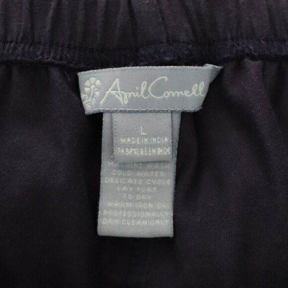 April Cornell Womens Blue Sz L Pull On Stretch Plaid Patchwork Comfy Pj Pants‎ - Picture 9 of 11